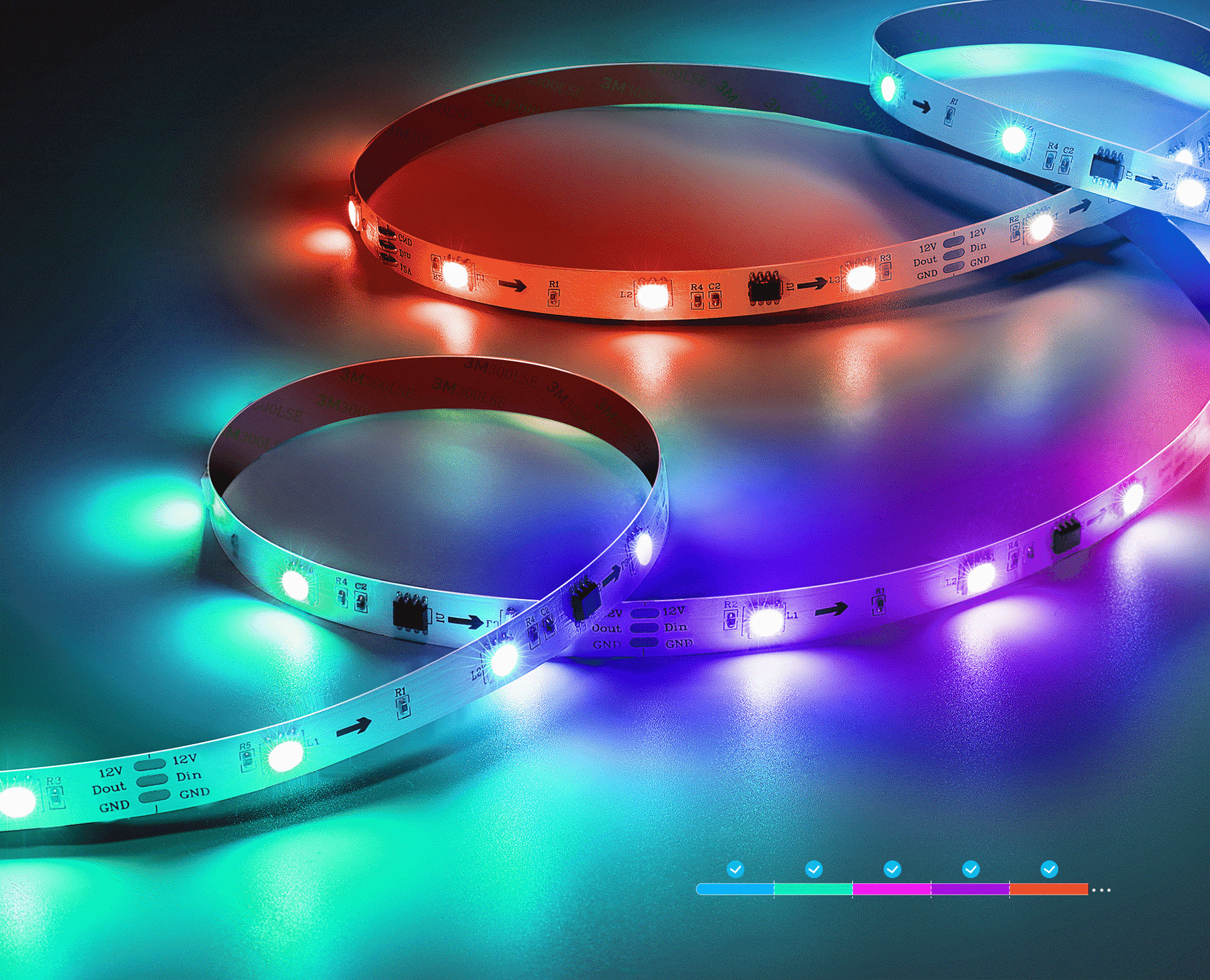 Hihome Hihome RGB Digital WiFi LED Strip med musikfunktion - 5 meter WAL-RGBICM5